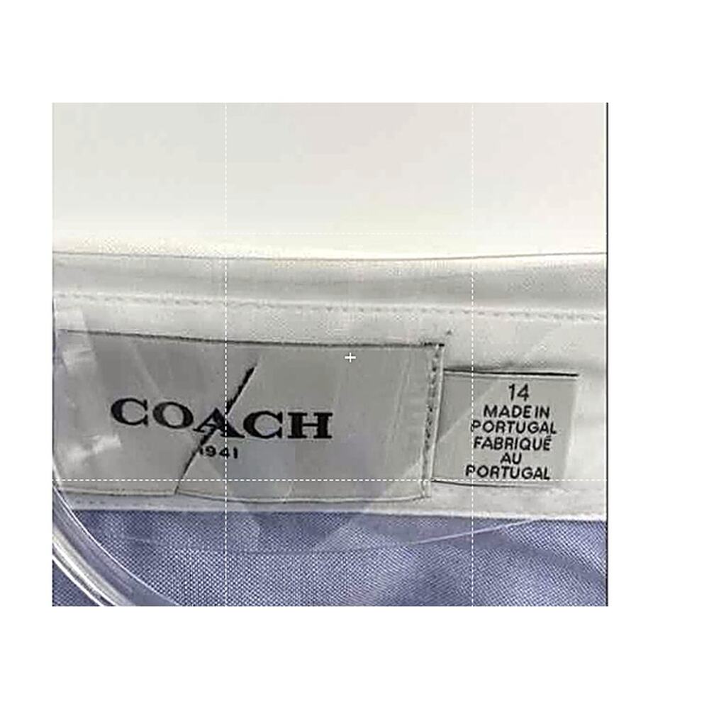 Coach 1941 Blue Classic Long Sleeve Tailored Button Down Oxford Shirts Size 14 - Picture 6 of 6